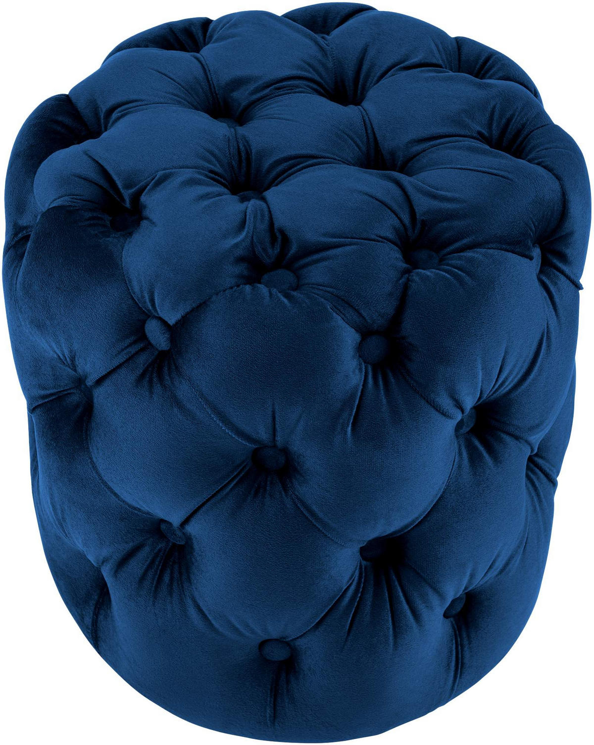 SITZHOCKER Bador Samt Blau Hocker Schlafzimmer - Blau, Textil (42/46/42cm) - DELUKE