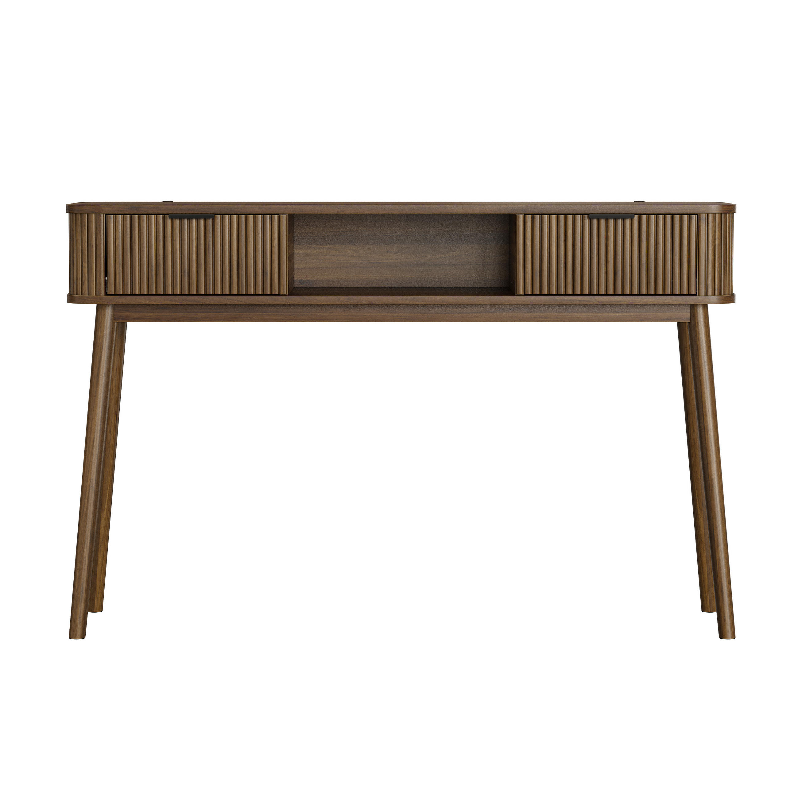 Urban Meuble KONZOLOVÝ STOLEK Mid-century se 2 zásuvkami, ořechový dekor