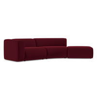 4-SITZER-SOFA Samt Stoff Rot - Bordeaux/Rot, Kunststoff/Textil (335/70/166cm) - Makamii