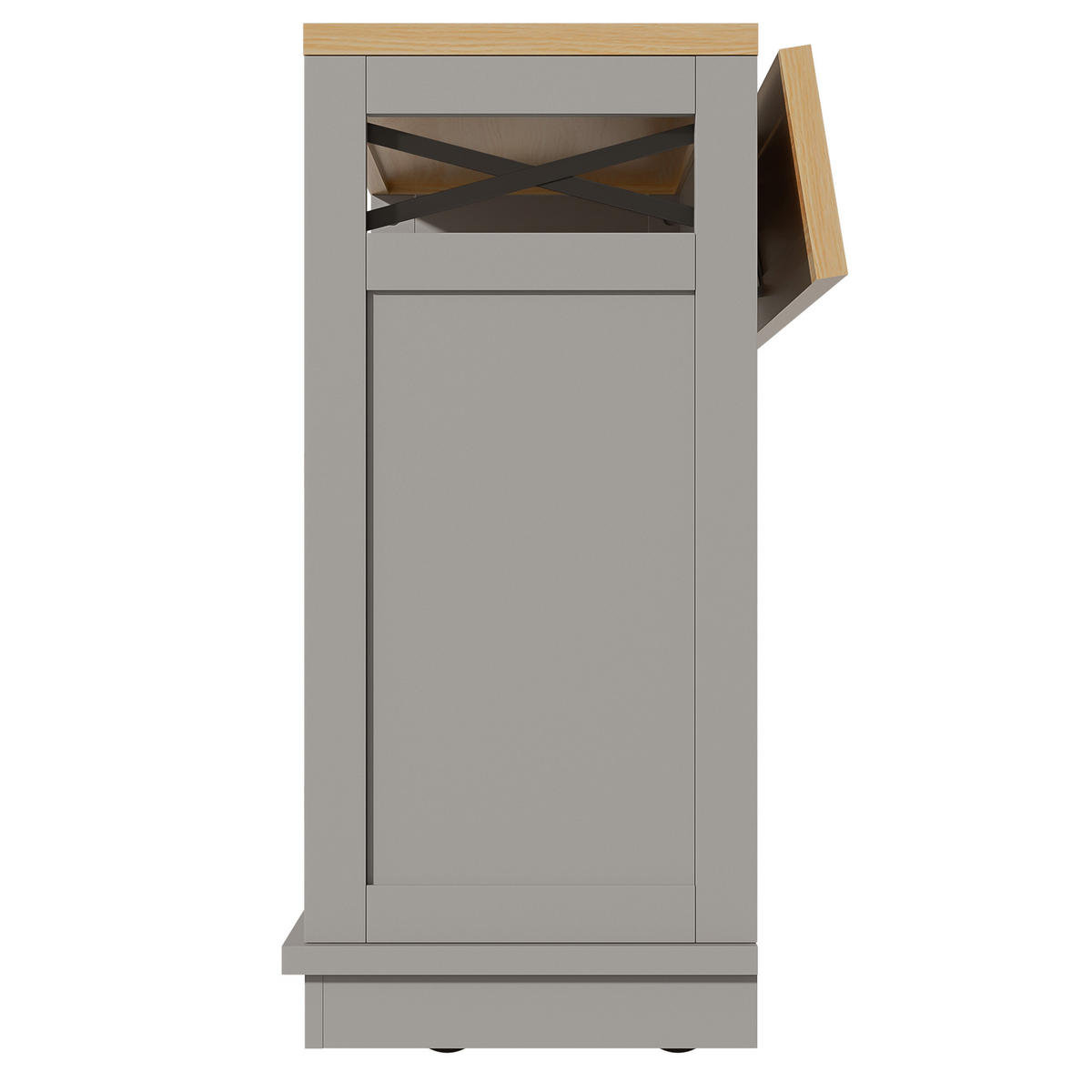 KÜCHENINSEL 118cm Küchenwagen Stauraum Rollen Grau - Grau, Metall (118/98/43cm) - FLIEKS