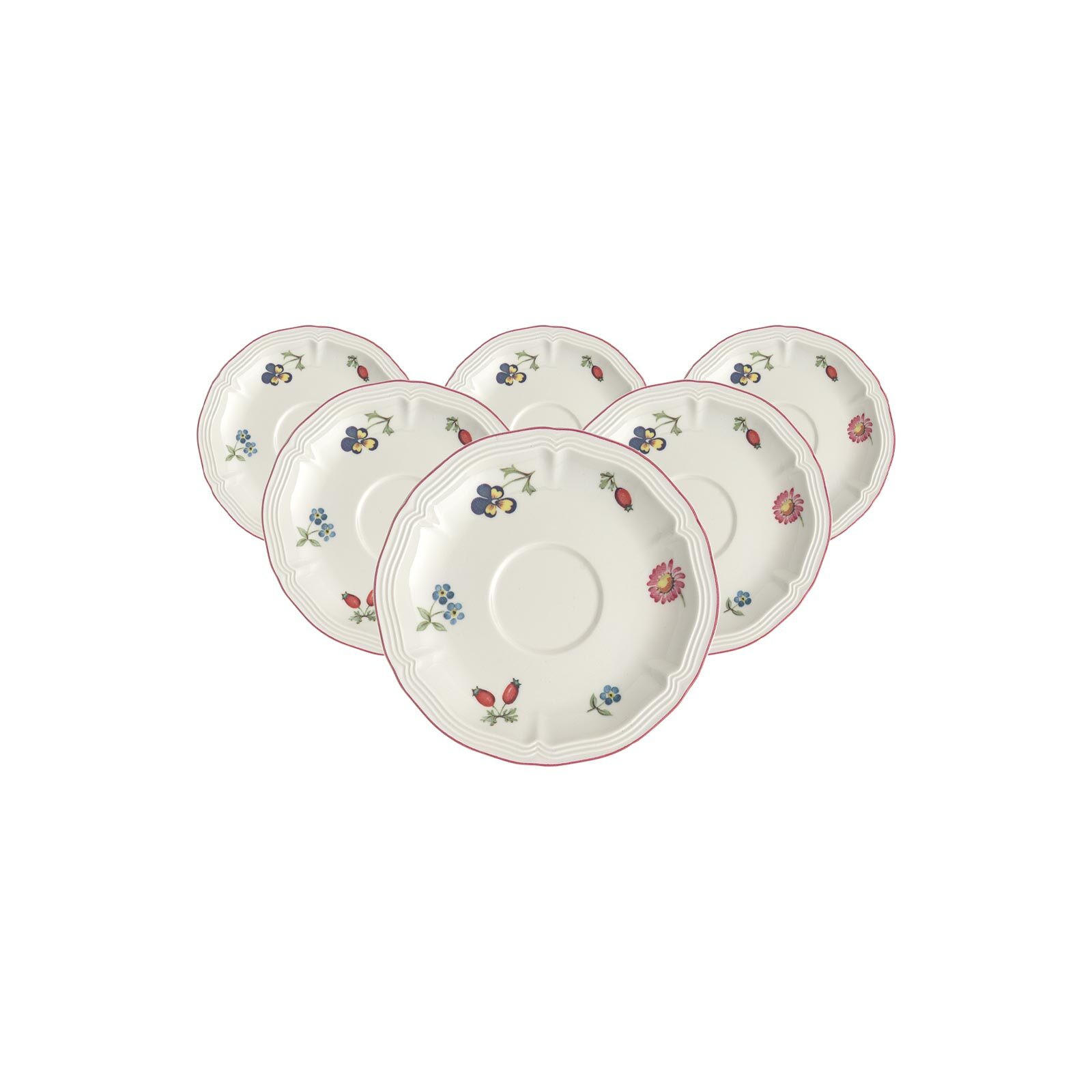 ESPRESSOUNTERTASSEN Petite Fleur weiß ø 12,2 cm 6er Set - Weiß, Keramik (12.2cm) - Villeroy & Boch