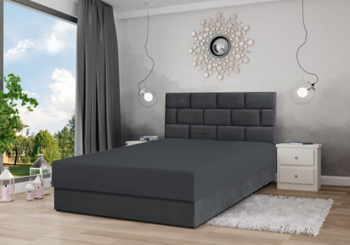 BOXBETT Majorka 120x200 cm mit Bettkasten und Matratze, grau - Grau, Holz (120/200cm) - Margaret Hadas24