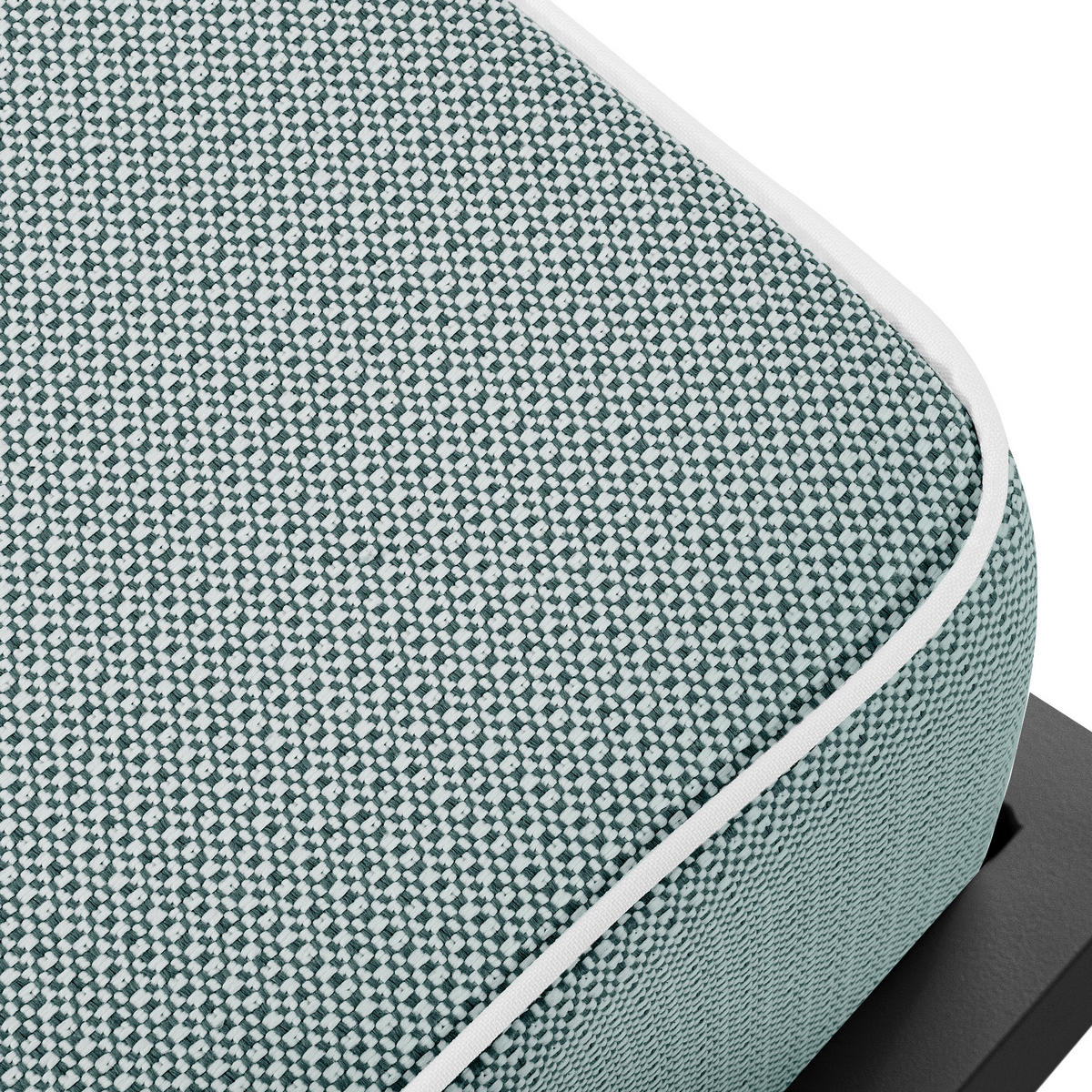 GARTENLOUNGE-HOCKER TRIGLO auf Metallfüßen, Modern, Dunkelgrau - Dunkelgrün/Dunkelgrau, Textil/Metall (69/44/54cm) - KONSIMO®