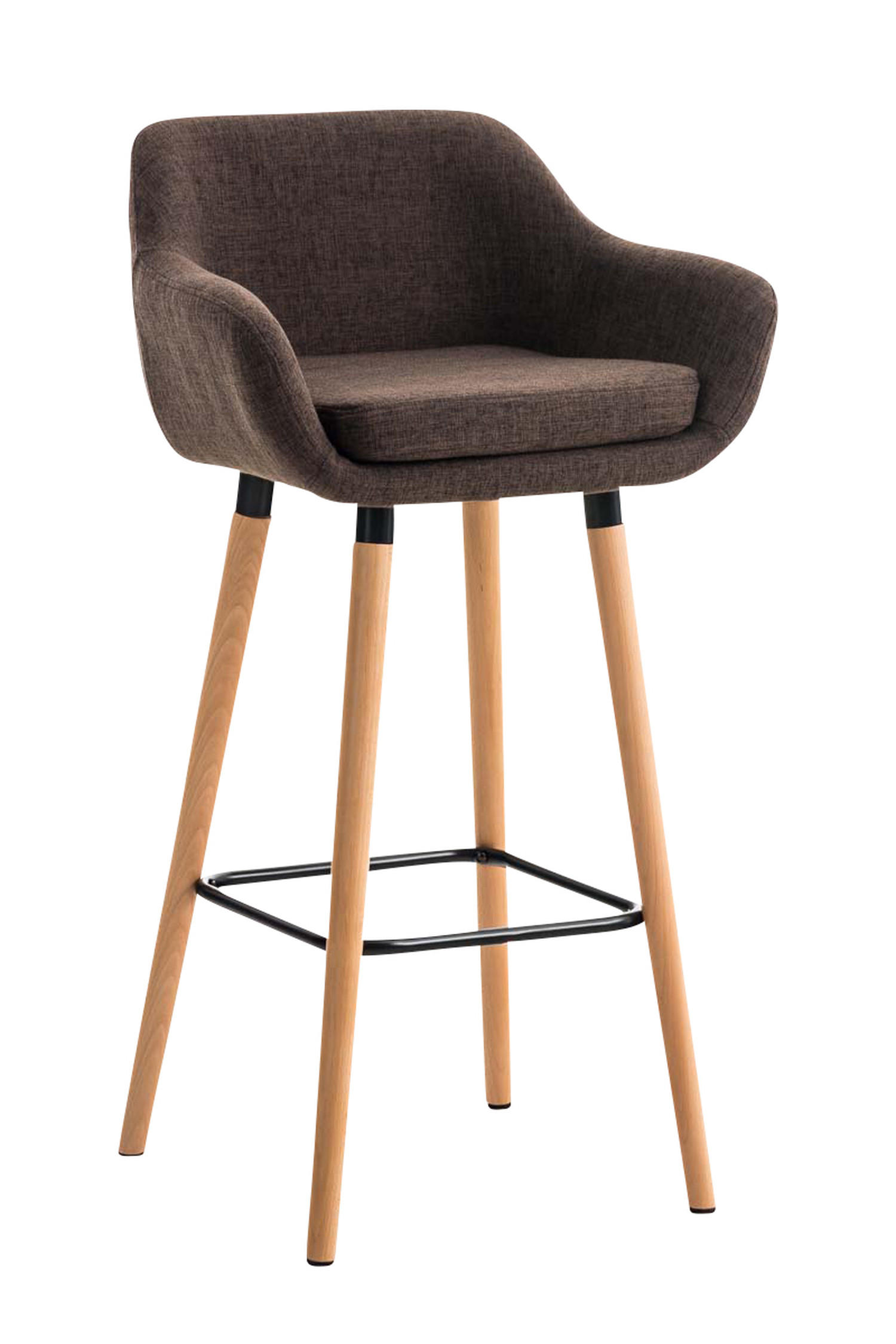BARHOCKER Grande, Gestell Holz, Stoff Braun - Braun, Holz/Textil (55/99/46cm) - TPFLiving