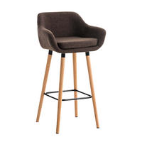 BARHOCKER Grande, Gestell Holz, Stoff Braun - Braun, Holz/Textil (55/99/46cm) - TPFLiving