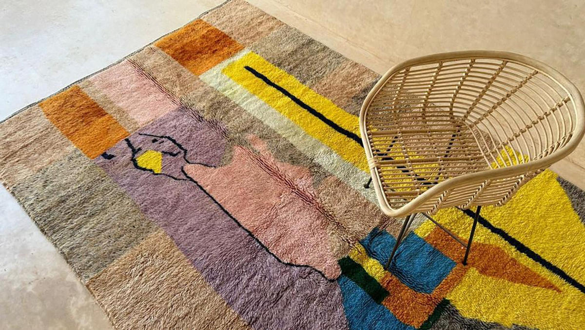 BERBERTEPPICH abstrakt aus Wolle 140x 200 cm - Multicolor, Naturmaterialien (140/200cm) - AFK Living