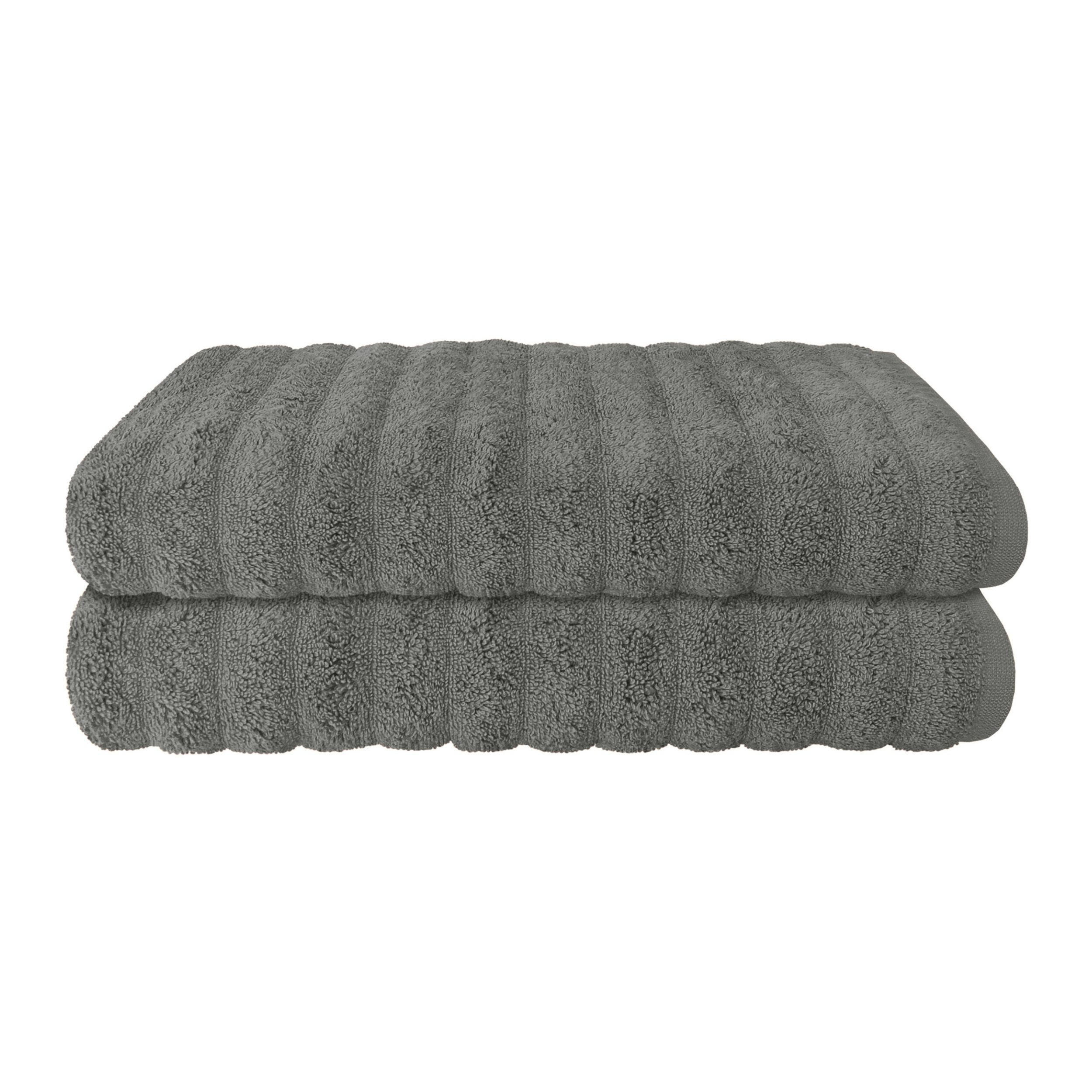 DUSCHTUCHSET Neapel - 2-teilig - 70x140 cm - Dunkelgrau - Dunkelgrau, Textil (70/140cm) - SCHIESSER