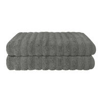 DUSCHTUCHSET Neapel - 2-teilig - 70x140 cm - Dunkelgrau - Dunkelgrau, Textil (70/140cm) - SCHIESSER