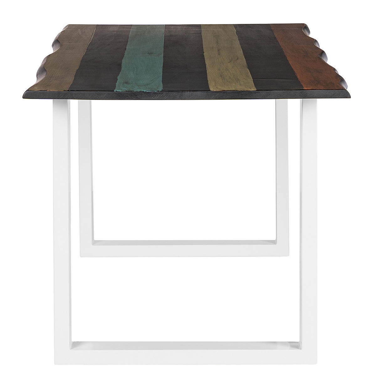 ESSTISCH - Mango massiv - Multicolor/Weiß, Holz/Holzwerkstoff (85/160/77cm) - home24