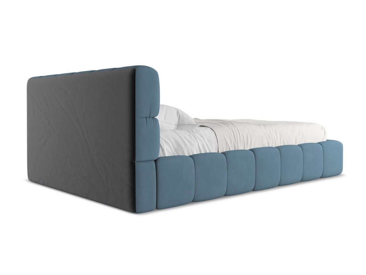 POLSTERBETT mit Bettkasten und Lattenrost 160x228 Blau - Blau/Blaugrau, Kunststoff/Textil (140/200cm) - Makamii