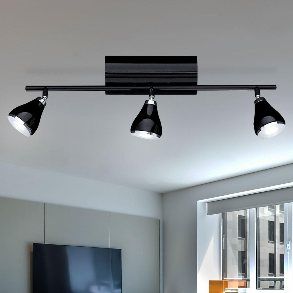 LED DECKENLEUCHTE Metall Schwarz VENICE - Schwarz, Metall (60/20/20cm) - Wofi