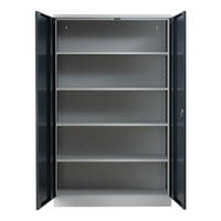 STAHLSCHRANK Bee mit 7 verzinkten Fachböden 195x120x42 cm Korpusfarbe Lichtgrau Frontfarbe Anthrazit - Anthrazit, Metall (120/195/42cm)
