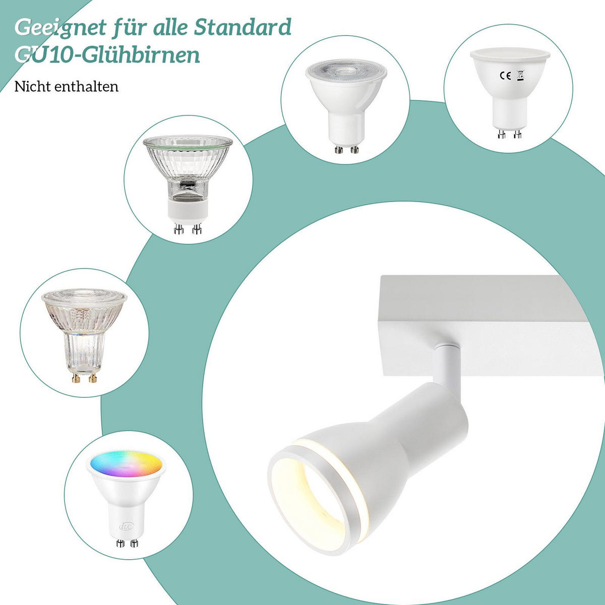 STRAHLER Herford 3-flammig 42/5/15.7 cm - Weiß, Metall (42/5/15.7cm) - Nettlife