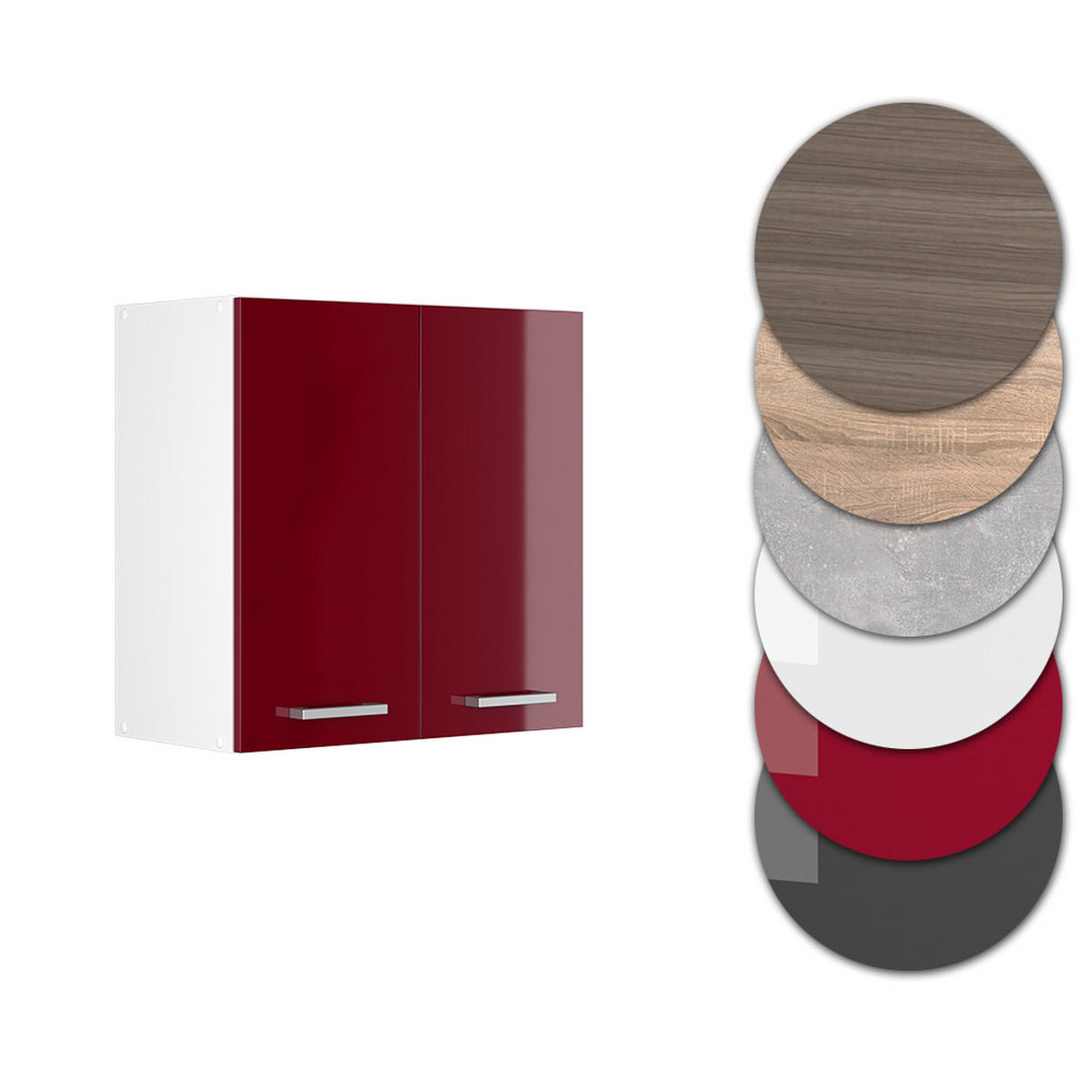 HÄNGESCHRANK R-Line Rot Hochglanz 60 cm - Rot/Weiß, Holzwerkstoff (60/60/31cm) - Vicco