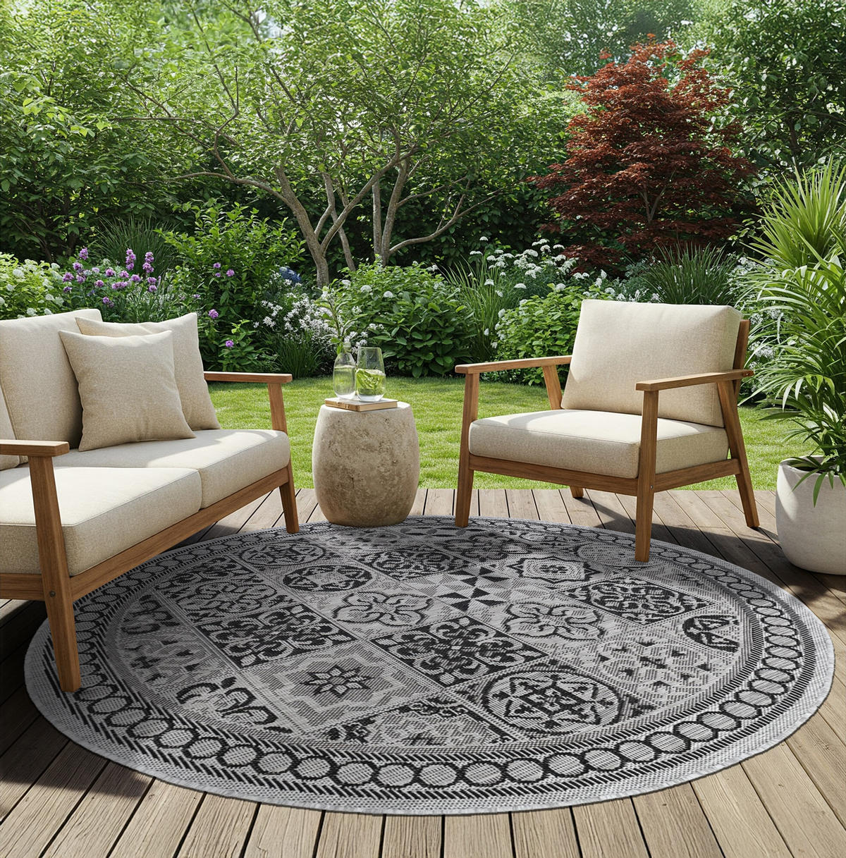 TEPPICH MELISSA Grau 200/200 cm - Grau, Kunststoff (200/200cm) - Tapiso