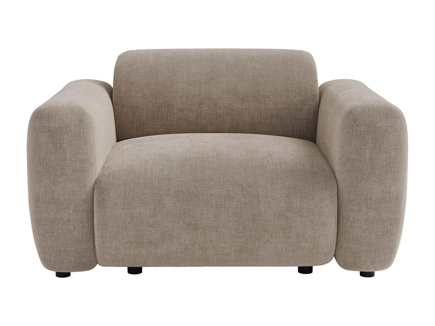 SESSEL mit gerader Rückenlehne - 1 Person - stoff - taupe Pogni - Taupe, Textil (130/67/97cm) - Vente-Unique