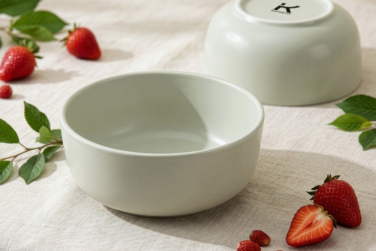 SCHÜSSEL-SET VICTO 6 Personen 6-tlg, matt beige/grün/grau - Hellgrün, Keramik - KONSIMO®