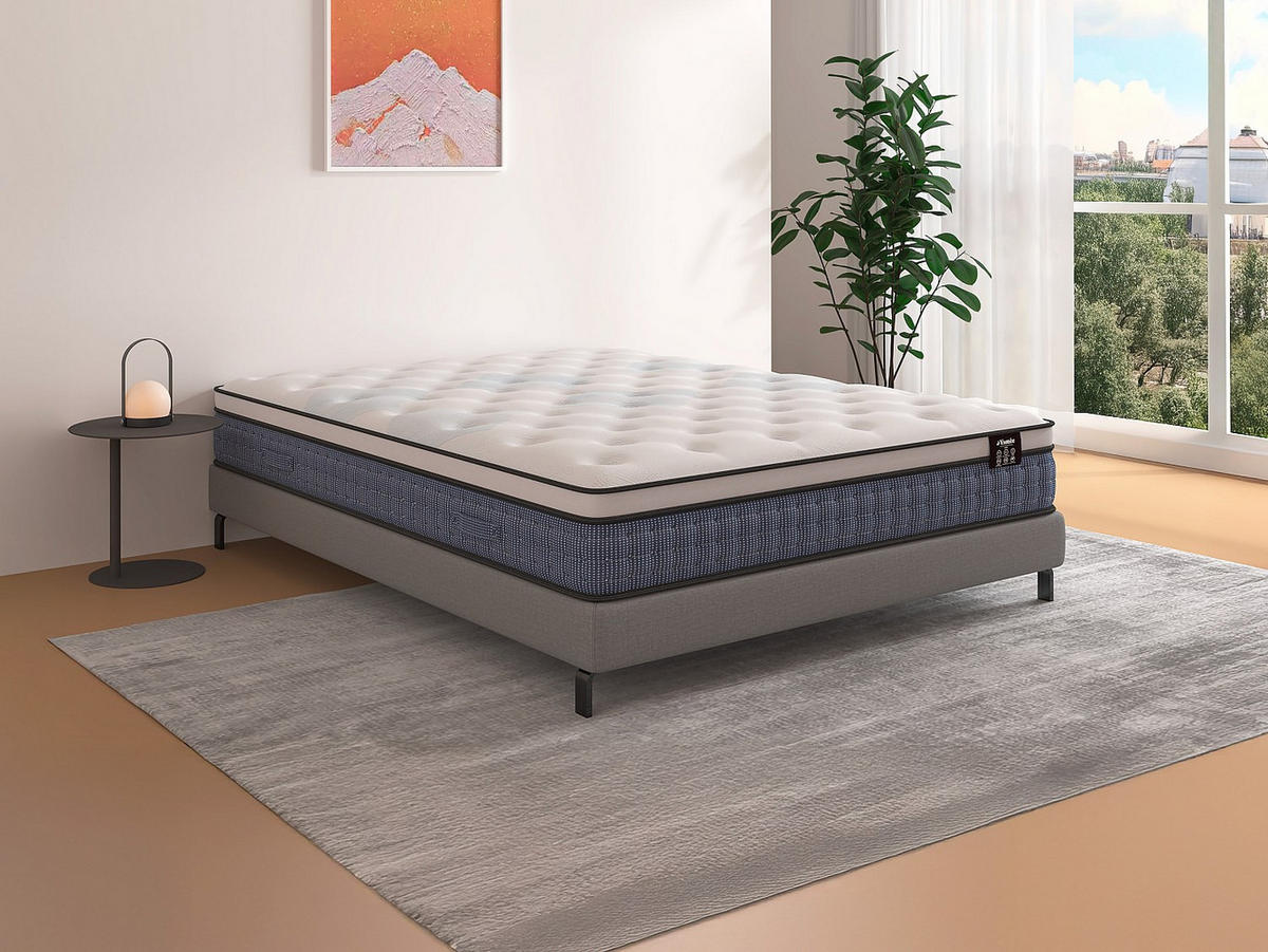 STANDARDMATRATZE - 2 Personen - stoff - weiß Varno - Weiß, Textil (140/190cm) - Vente-Unique