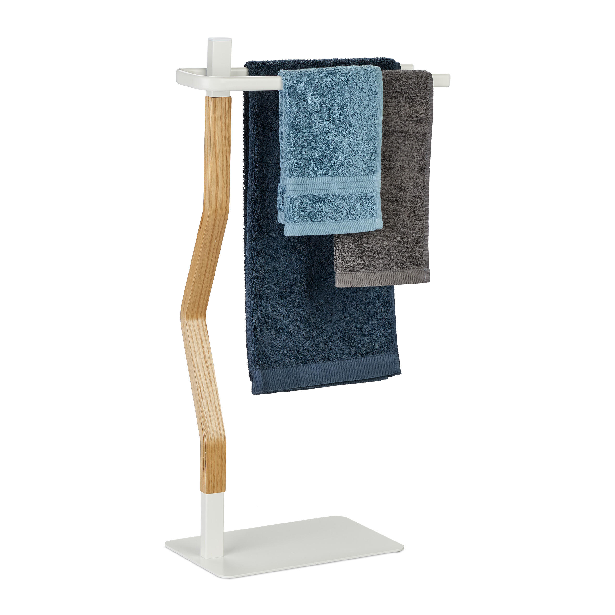 HANDTUCHSTÄNDER - Multicolor, Holzwerkstoff/Metall (40/78/20cm) - Relaxdays