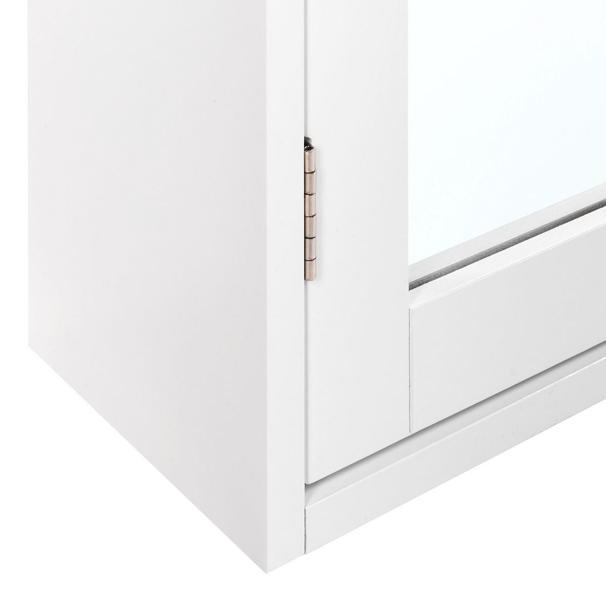 BAD-SPIEGELSCHRANK 65/60 cm Weiß Alamos - Weiß/Braun, Holzwerkstoff (65/60/17cm) - Beliani