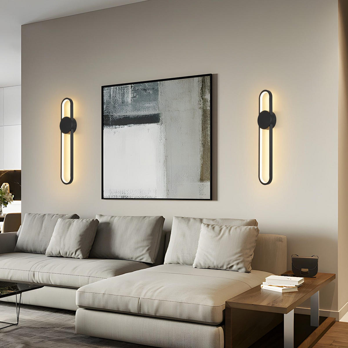 LED nástěnné svítidlo Frankenthal II 60/12/6 cm - černá, kov (12/5.5/60cm) - Nettlife