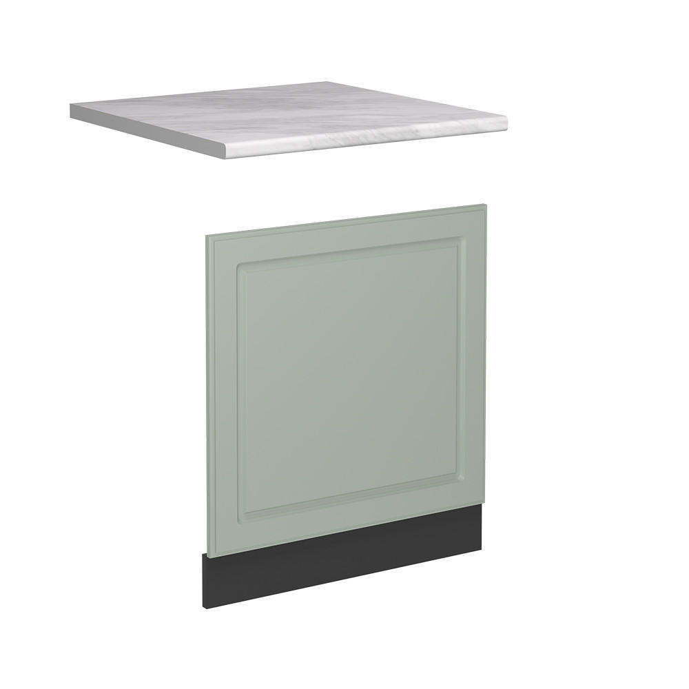 FRONTBLENDE R-Line, Mint Landhaus/Anthrazit, 60 cm Arbeitsplatte Marmor - Anthrazit/Grün, Holzwerkstoff (60/67.4/60cm) - Vicco