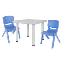 KINDERTISCH mit 2 Stühlen innen u. außen - Blau, Kunststoff (62/52/62cm) - Bieco Spielwaren