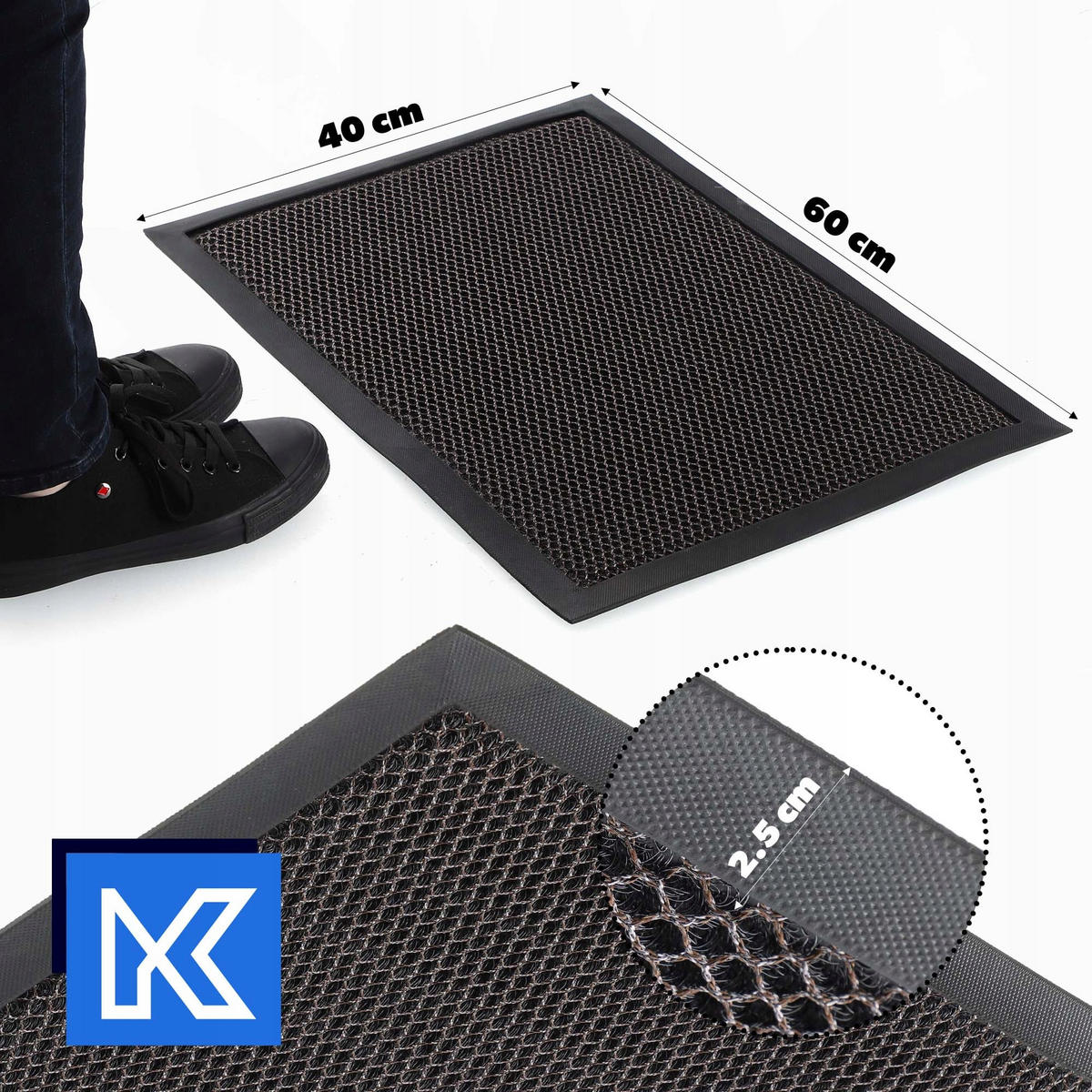 FUSSMATTE 60x40 cm braun - Braun, Kunststoff (60/40cm) - KADAX
