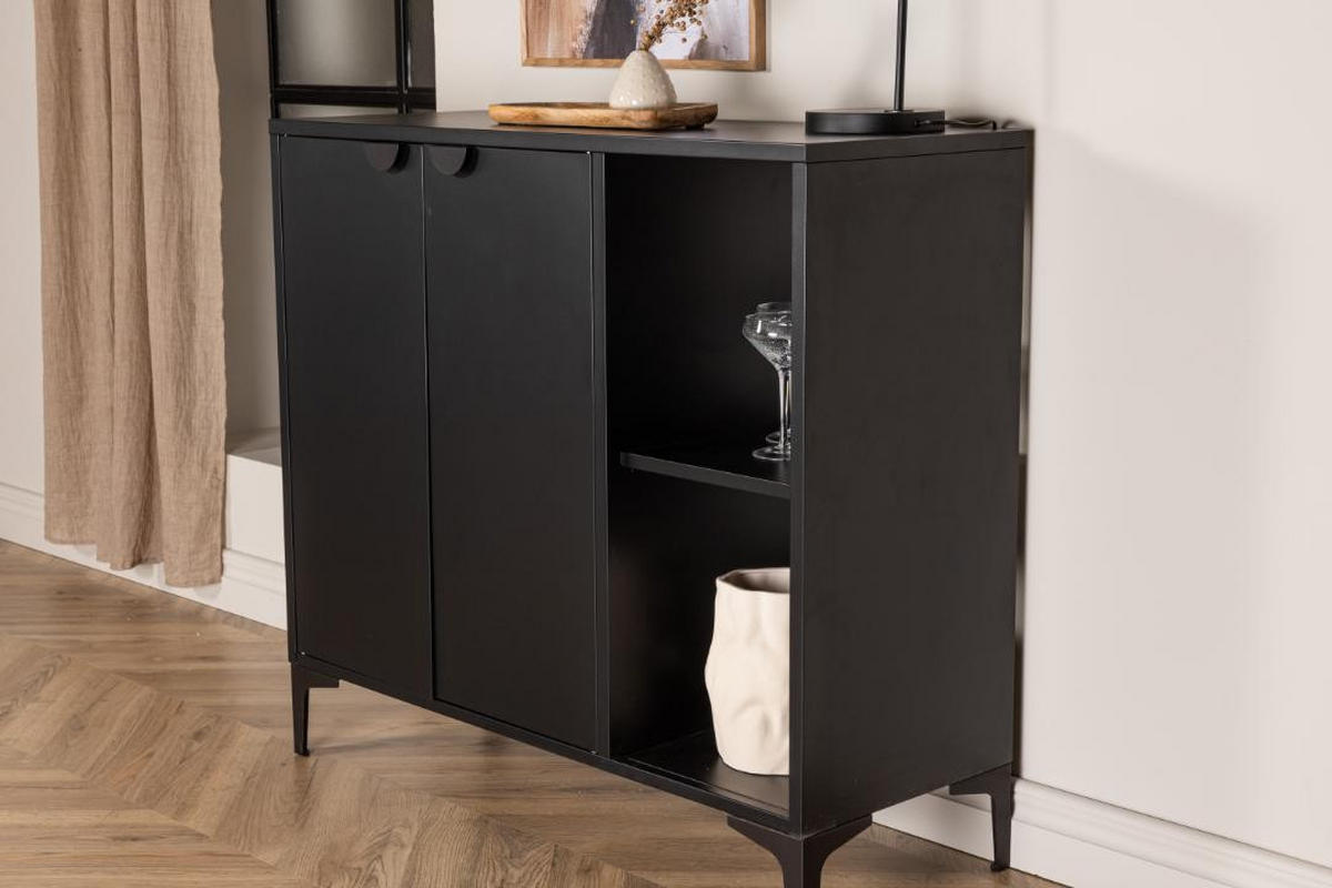 SIDEBOARD, Piring, Schwarz, Stahl, 110 x 42 x 100 cm - Schwarz, Metall (110/100/42cm) - ebuy24