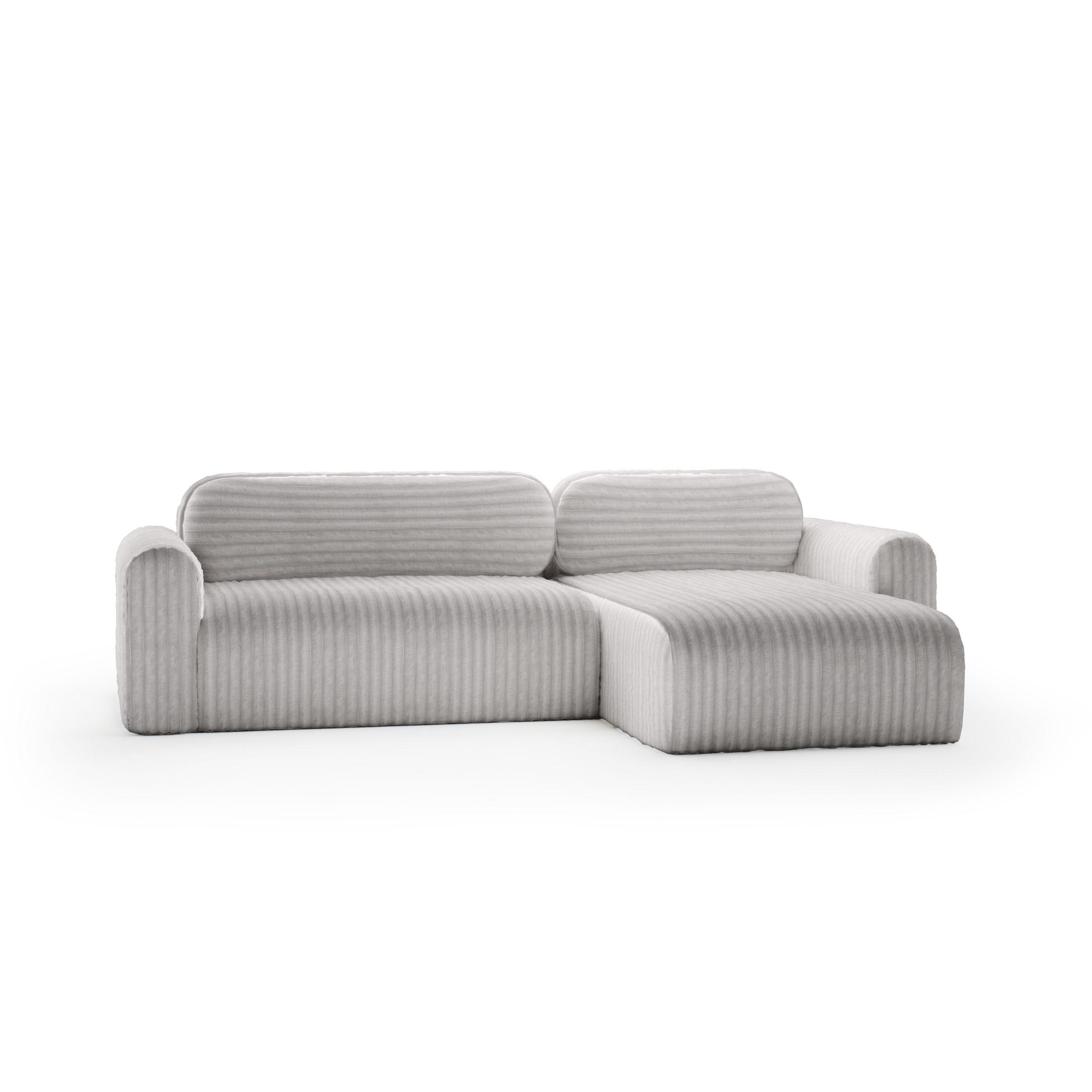 ECKSOFA mit Schlaffunktion Emmen, Grau - Grau, Textil (286/100cm) - Fedve