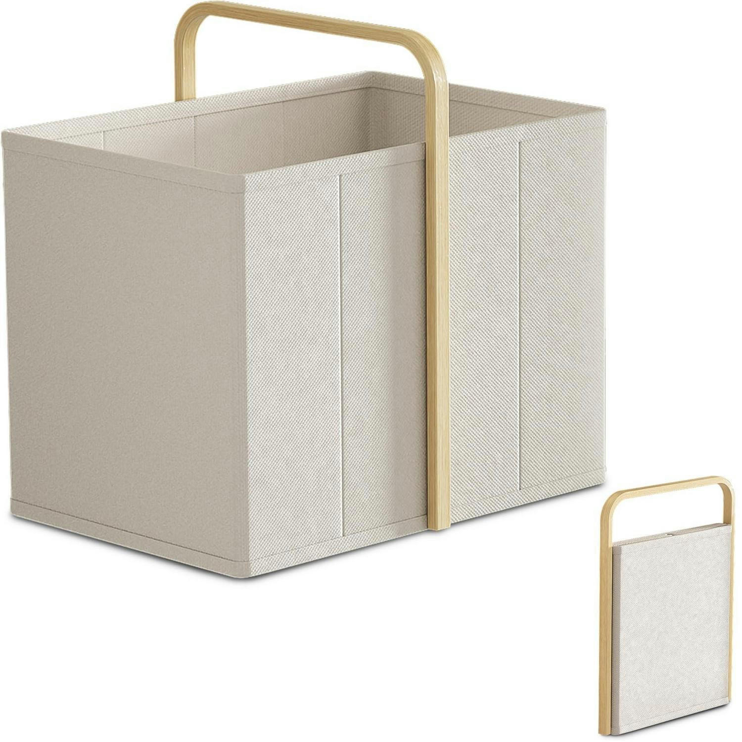 WÄSCHEKORB 65L Bambus-Stoff Beige - Beige, Textil (33/44/44cm)