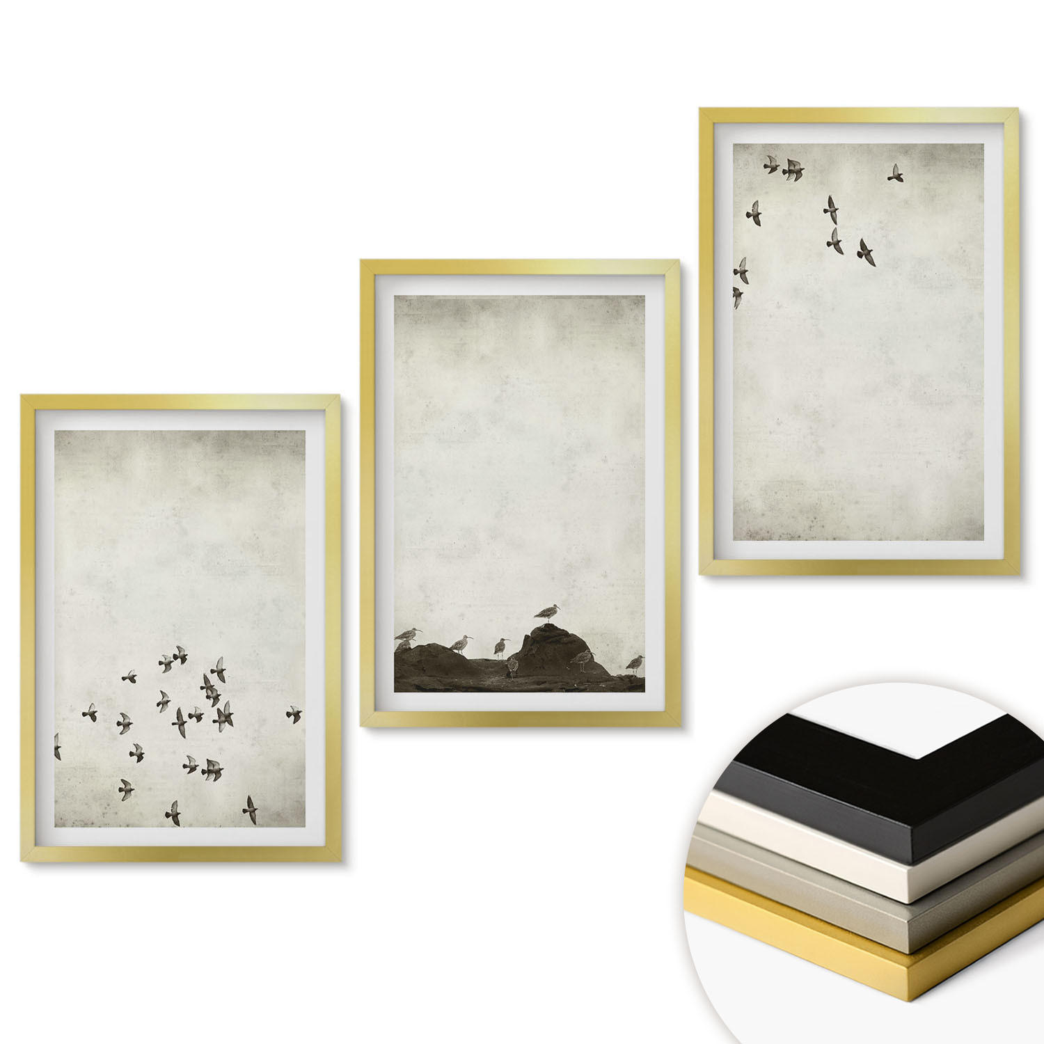 ArtPrintCave Wandbilder Gold 40x60 cm