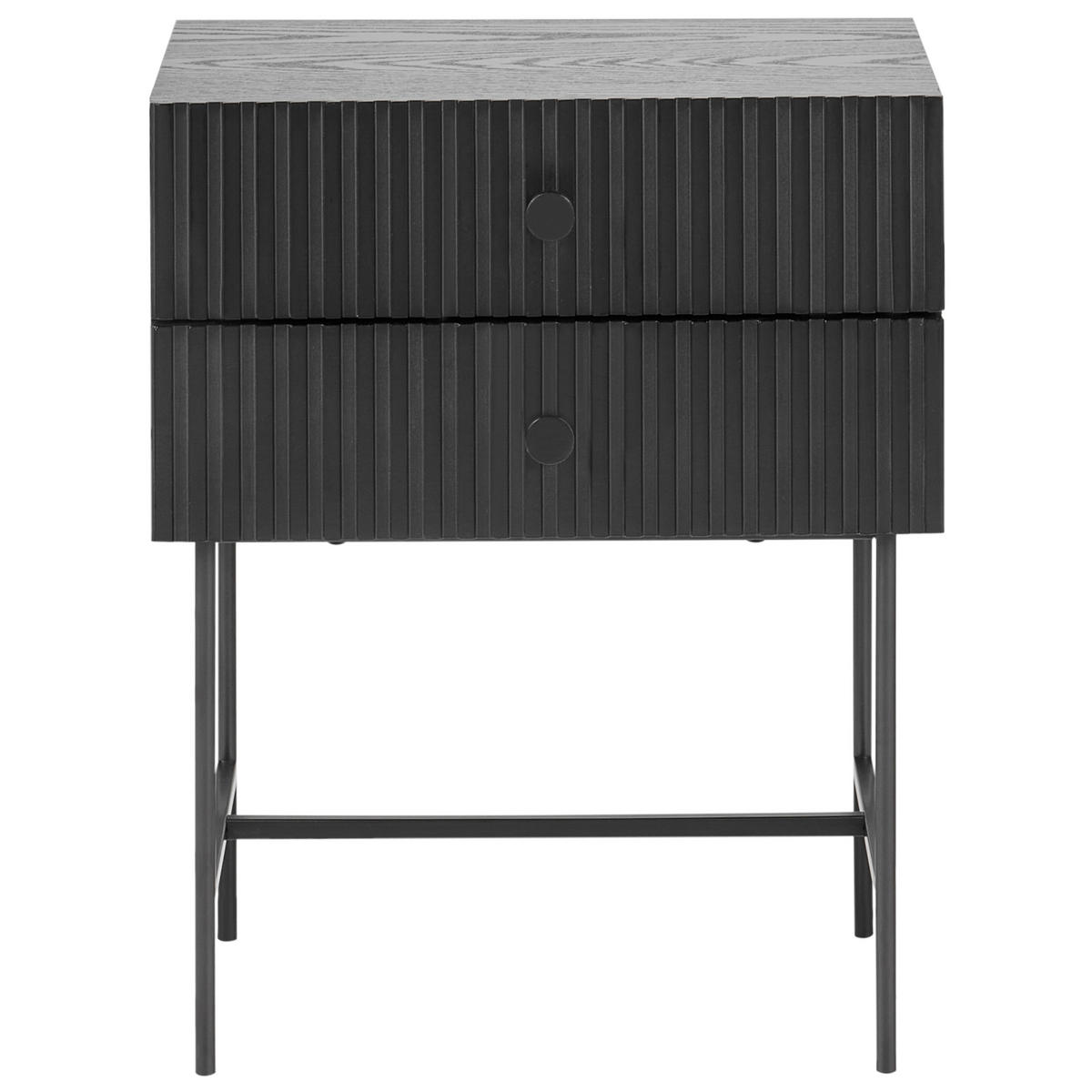 NACHTTISCH Schwarz Coventry - Schwarz, Holzwerkstoff (48/59/32cm) - Beliani