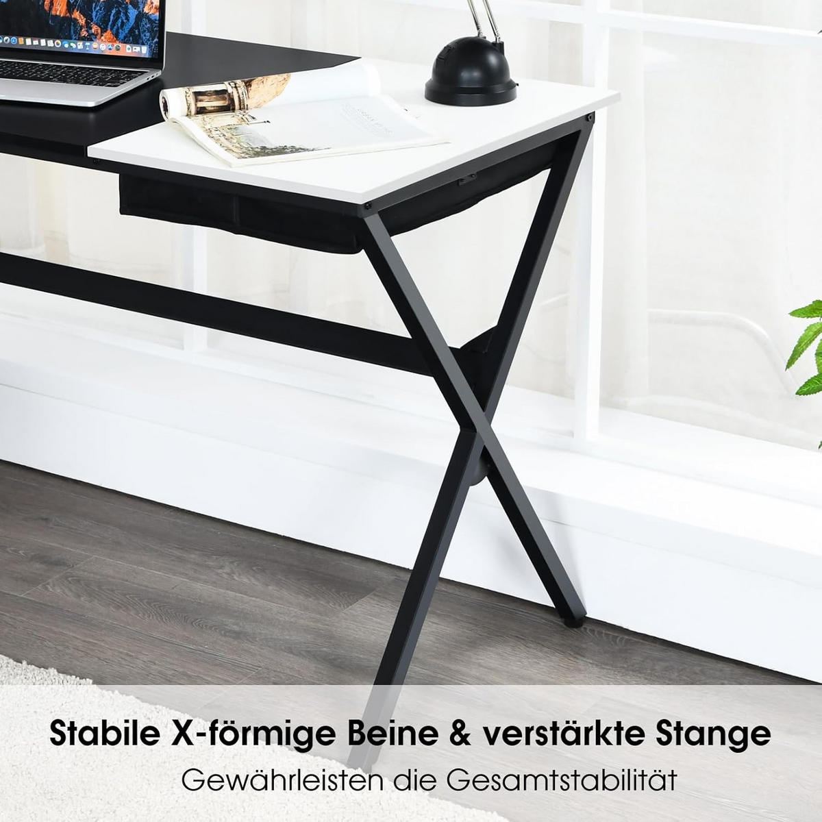 SKRIVBORD 74 cm Svart - Svart, Trä (60/120/74cm) - COSTWAY