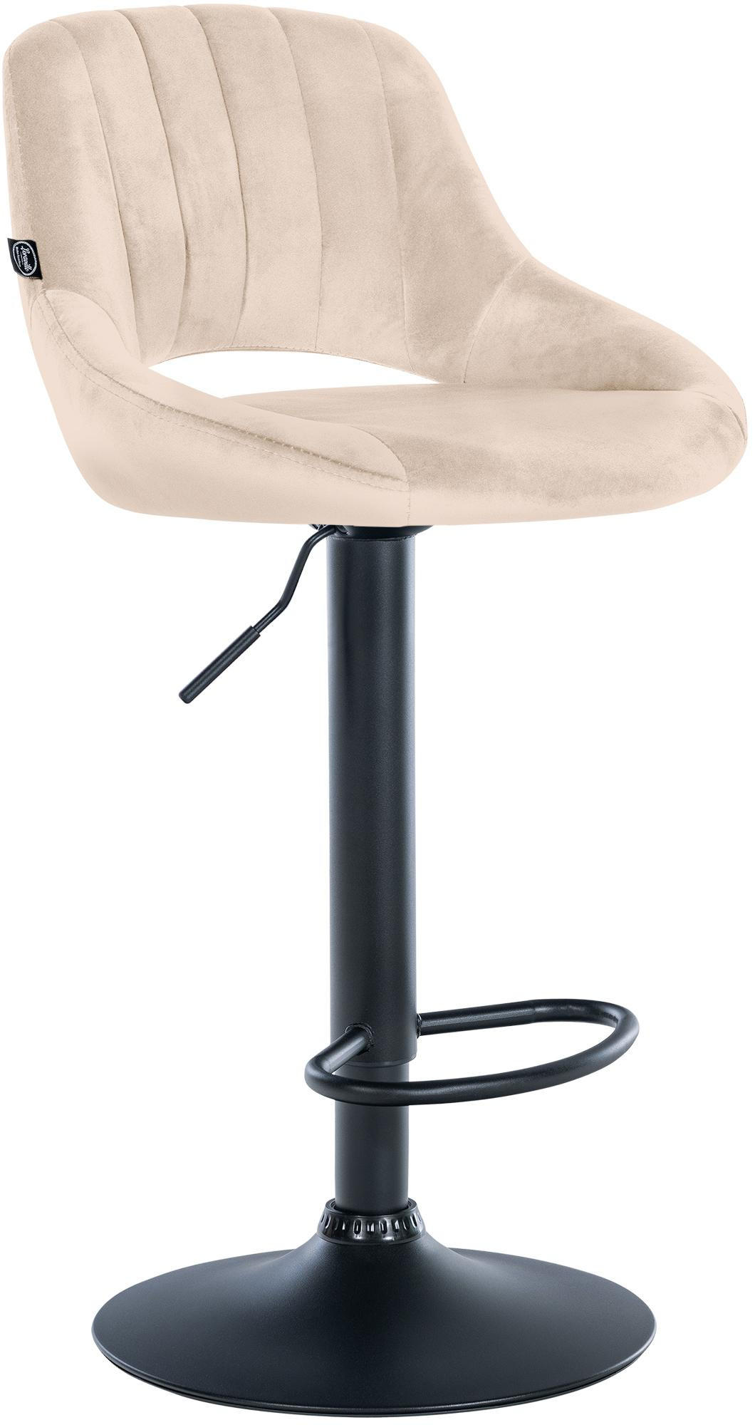 BARHOCKER Samt Creme - Creme/Schwarz, Textil/Metall (47/85/48cm) - CLP