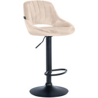 BARHOCKER Samt Creme - Creme/Schwarz, Textil/Metall (47/85/48cm) - CLP