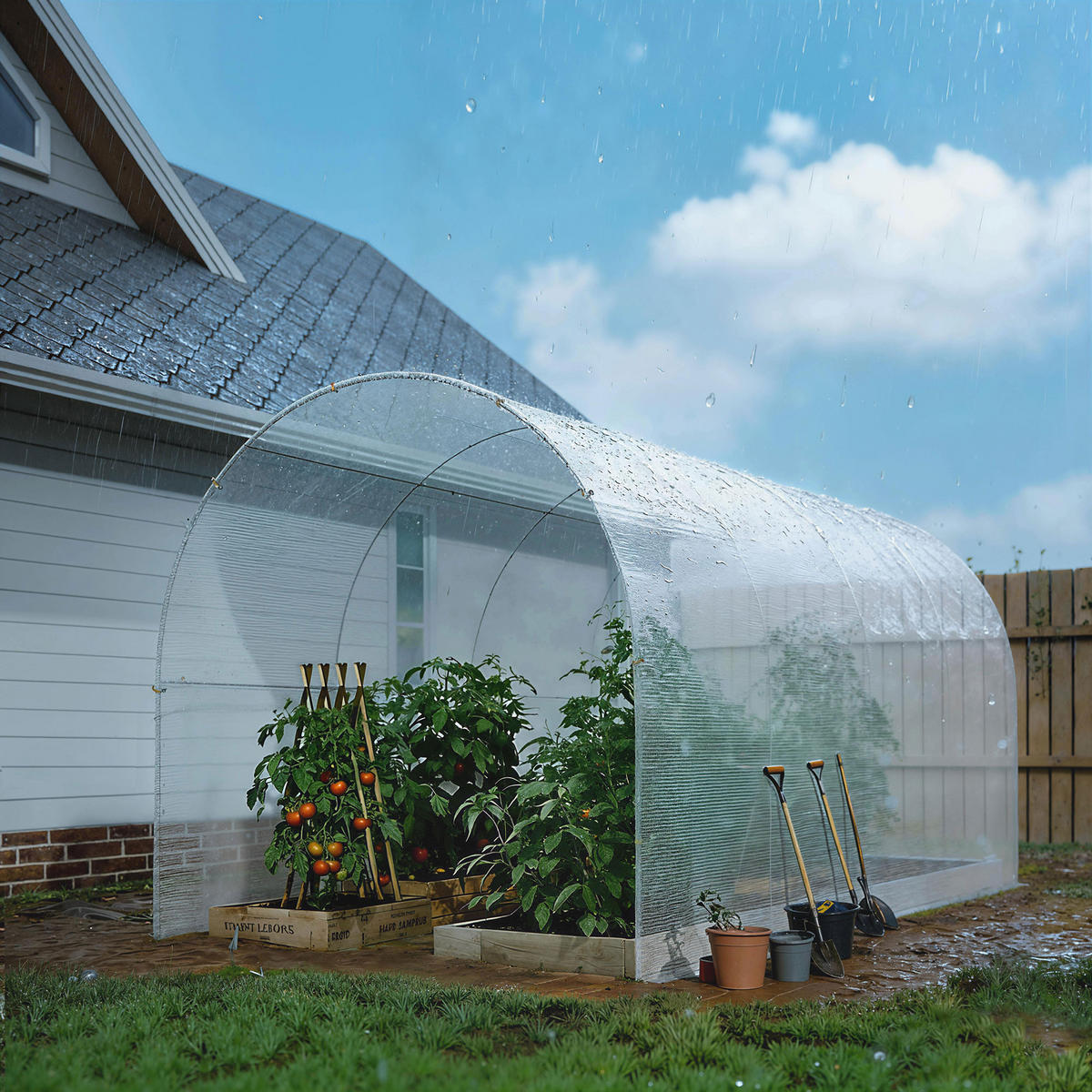 ABDECKPLANE PE Weiß - Weiß, Kunststoff (600/400/1cm) - Outsunny