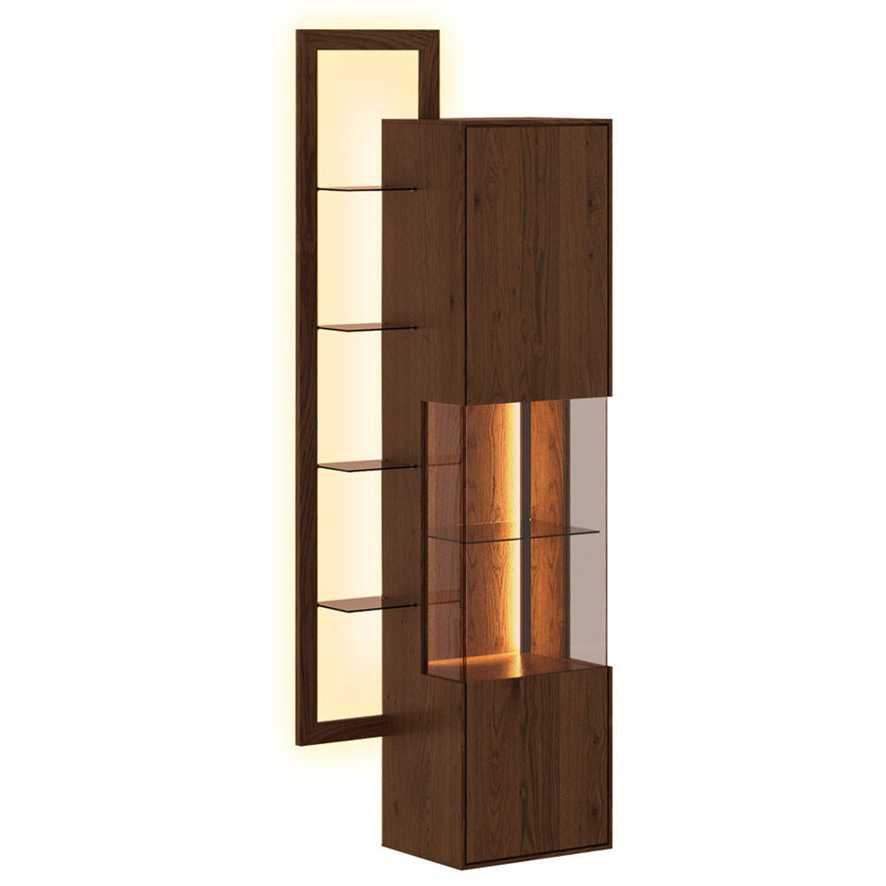 HÄNGEVITRINE Collodi Wildeiche Tabak 73 / 37 / 175cm - Wildeiche/Eichefarben, Holz (73/175/37cm) - Feldmann-Wohnen