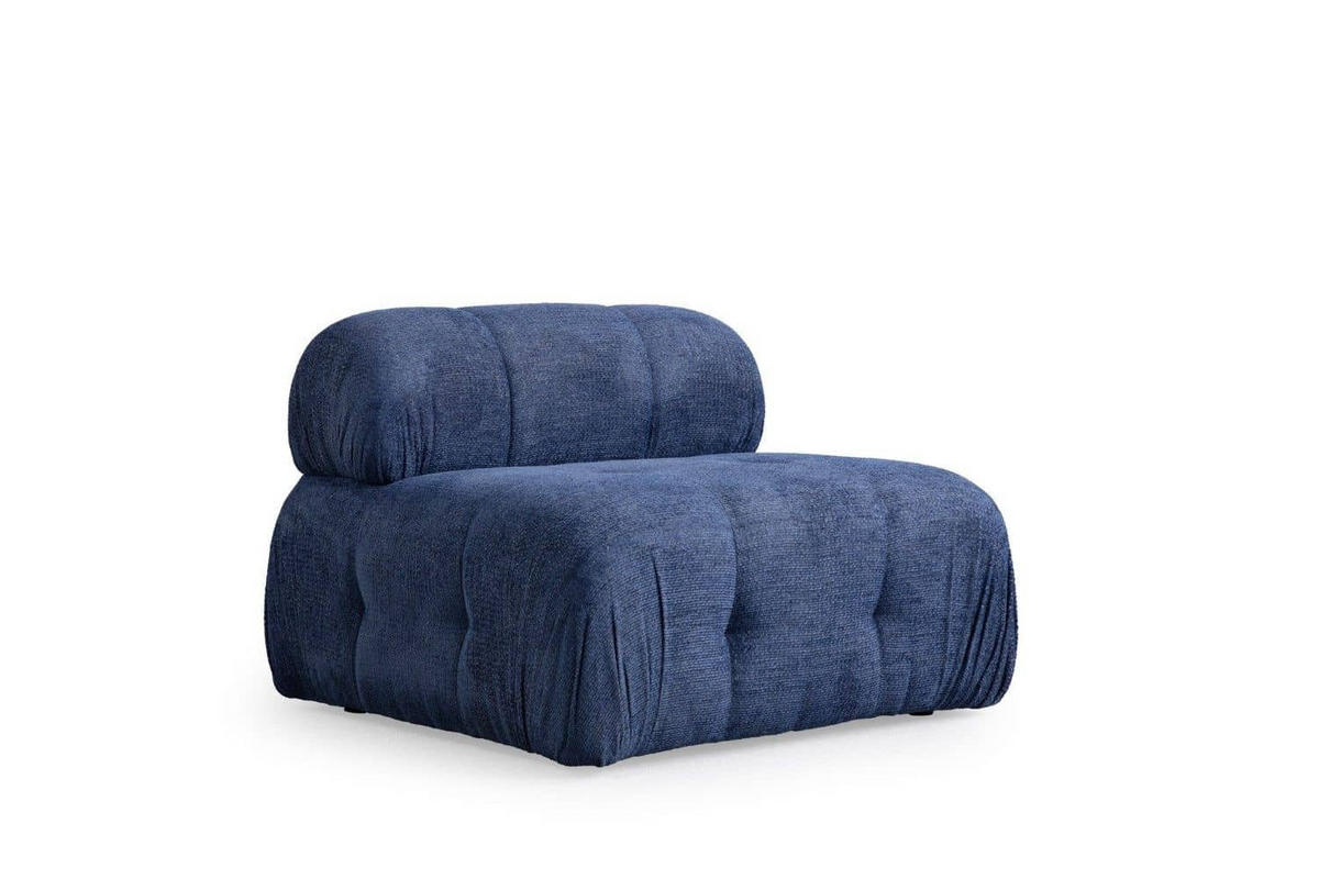 ECKSOFA inklusive Hocker - Blau/Schwarz, Holz/Kunststoff (290/160cm) - myHomelando