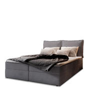 POSTEL BOXSPRING LENTE 160x200 cm, s matrací a úložným prostorem, tmavě šedá - tmavě šedá, kompozitní dřevo/textil (160/200cm) - MASSENO