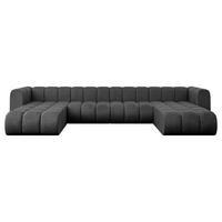 WOHNLANDSCHAFT modulares Sofa Joren-U2 - 410x177x70 cm Schwarz - Schwarz, Holzwerkstoff/Textil (410/70/177cm) - ALTDECOR