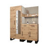 GARDEROBEN-SET 196/158/45,6 - Creme/Schwarz, Holz/Kunststoff (158/196/45.6cm) - Abiks Möbel