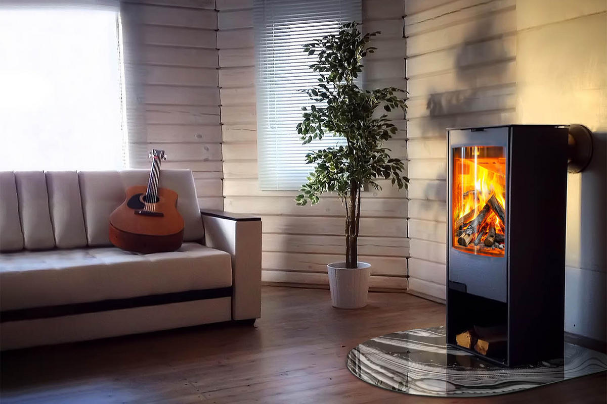 GLASPLATTE für Kamin 100x100 cm Schwarz Weiß - Multicolor, Glas (100/100/0.4cm) - ArtPrintCave