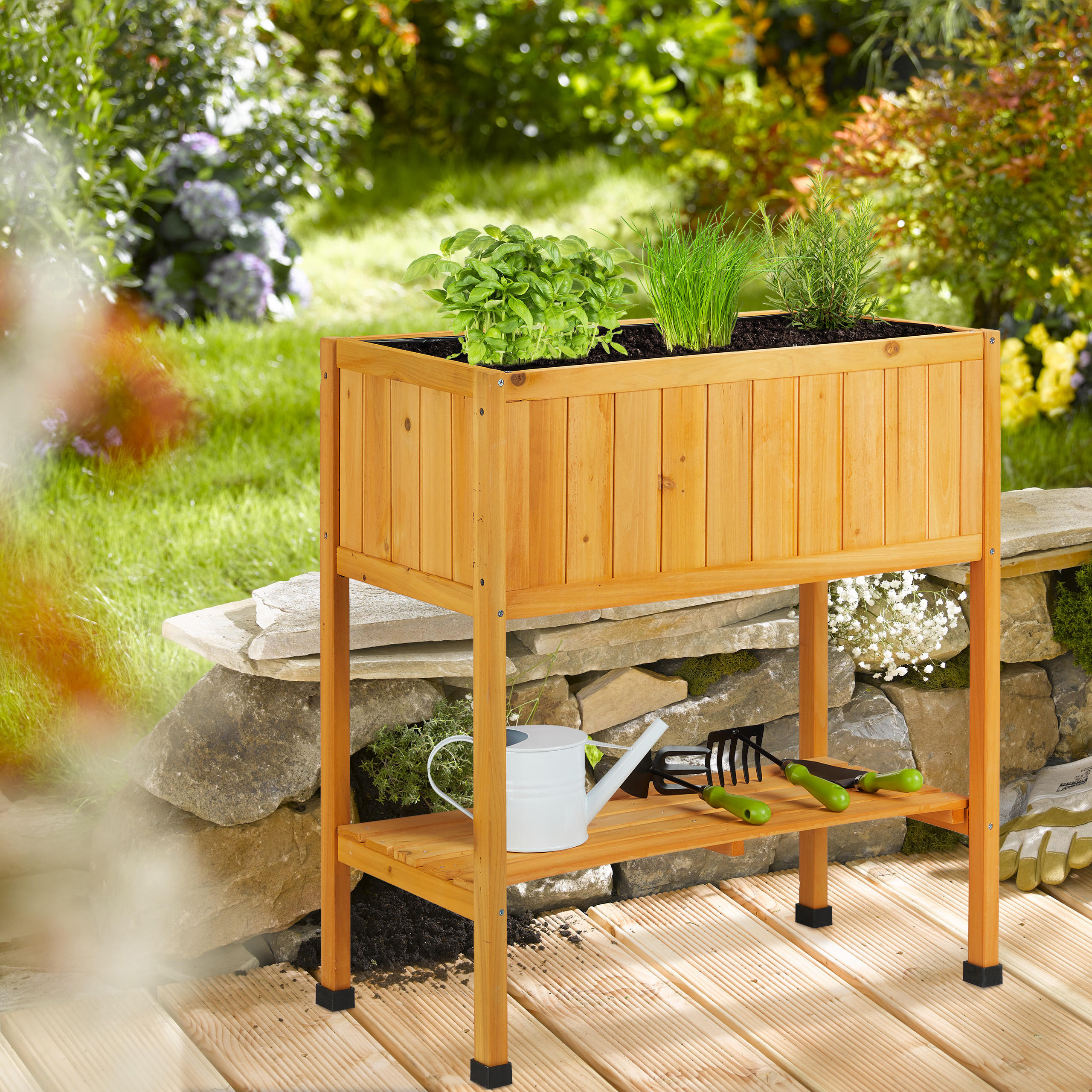 HOCHBEET - Orange, Holz/Kunststoff (74/80.5/38cm) - Relaxdays