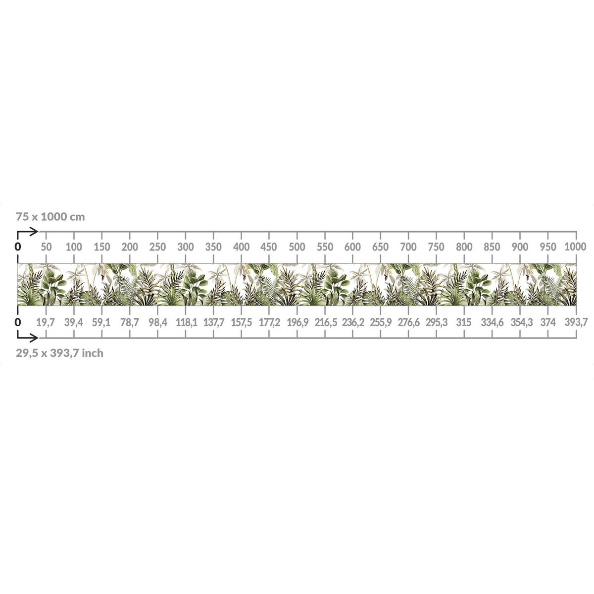 BALKON SICHTSCHUTZ Palmen im Dschungel 500/75 cm - Grün, Kunststoff (500/75cm) - Bilderwelten