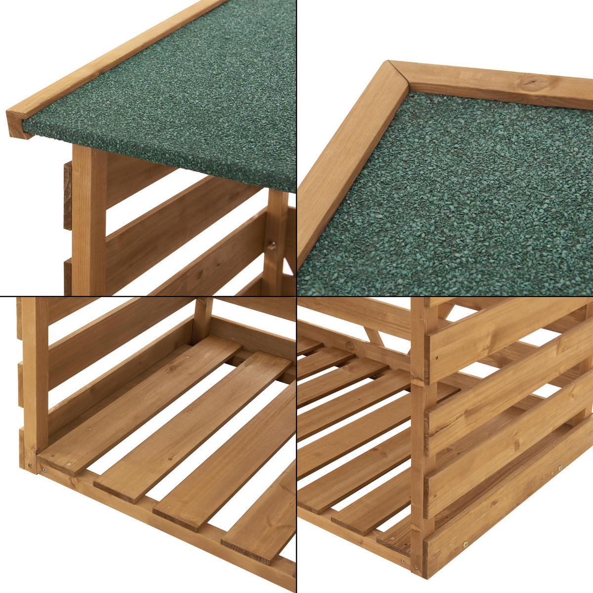 BRENNHOLZUNTERSTAND - Naturfarben, Holz (116/123/64cm) - [en.casa]