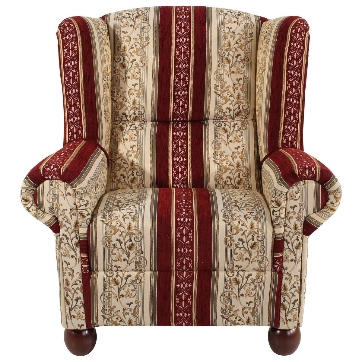 OHRENBACKENSESSEL Kasha Bezug Chenille Buche nussbaum dunkel / rot - Wengefarben/Rot, Kunststoff (93/103/87cm) - 58aufmkessel