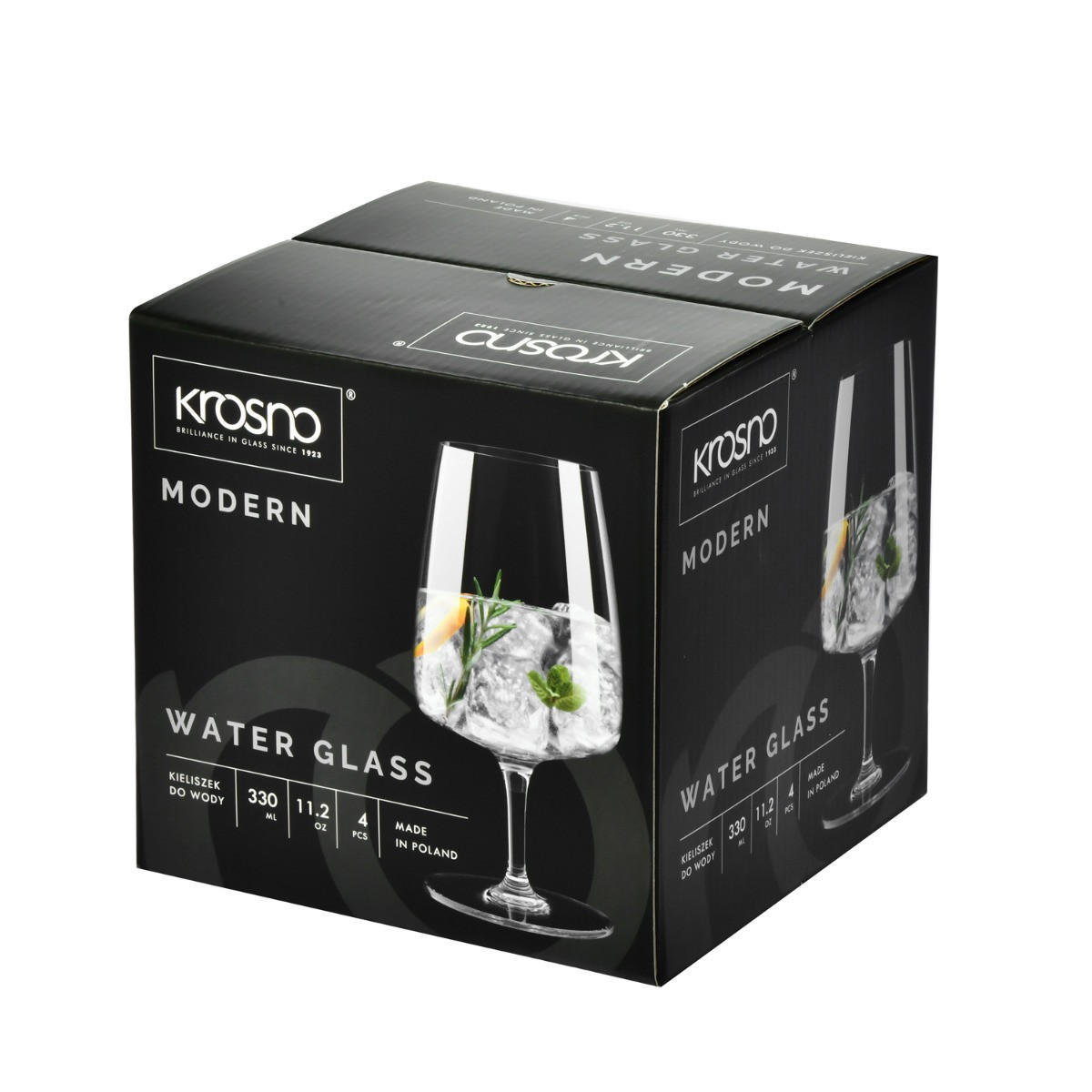 WASSERGLÄSER Modern, 4er-Set, 330 ml - Transparent, Glas (0.33L) - Krosno Glass