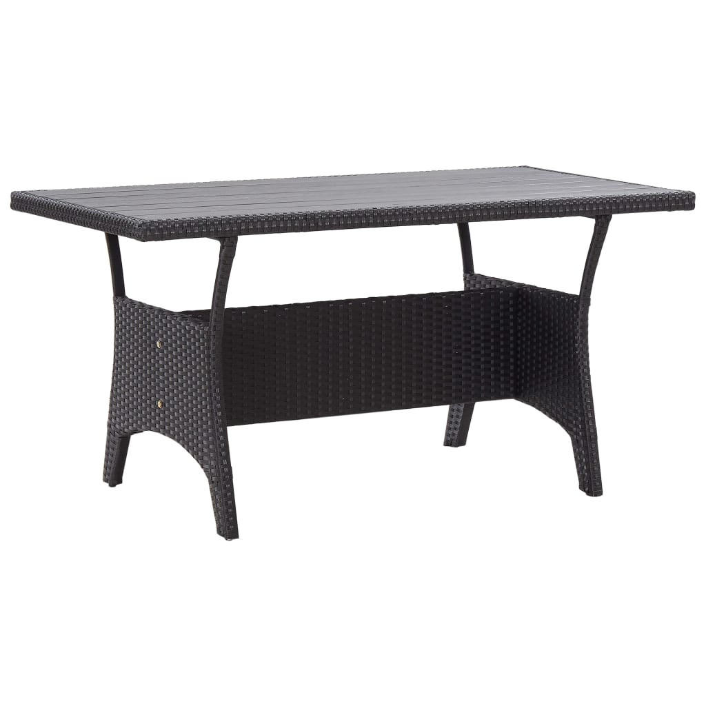 vidaXL Gartentisch Schwarz 120x66x70 cm