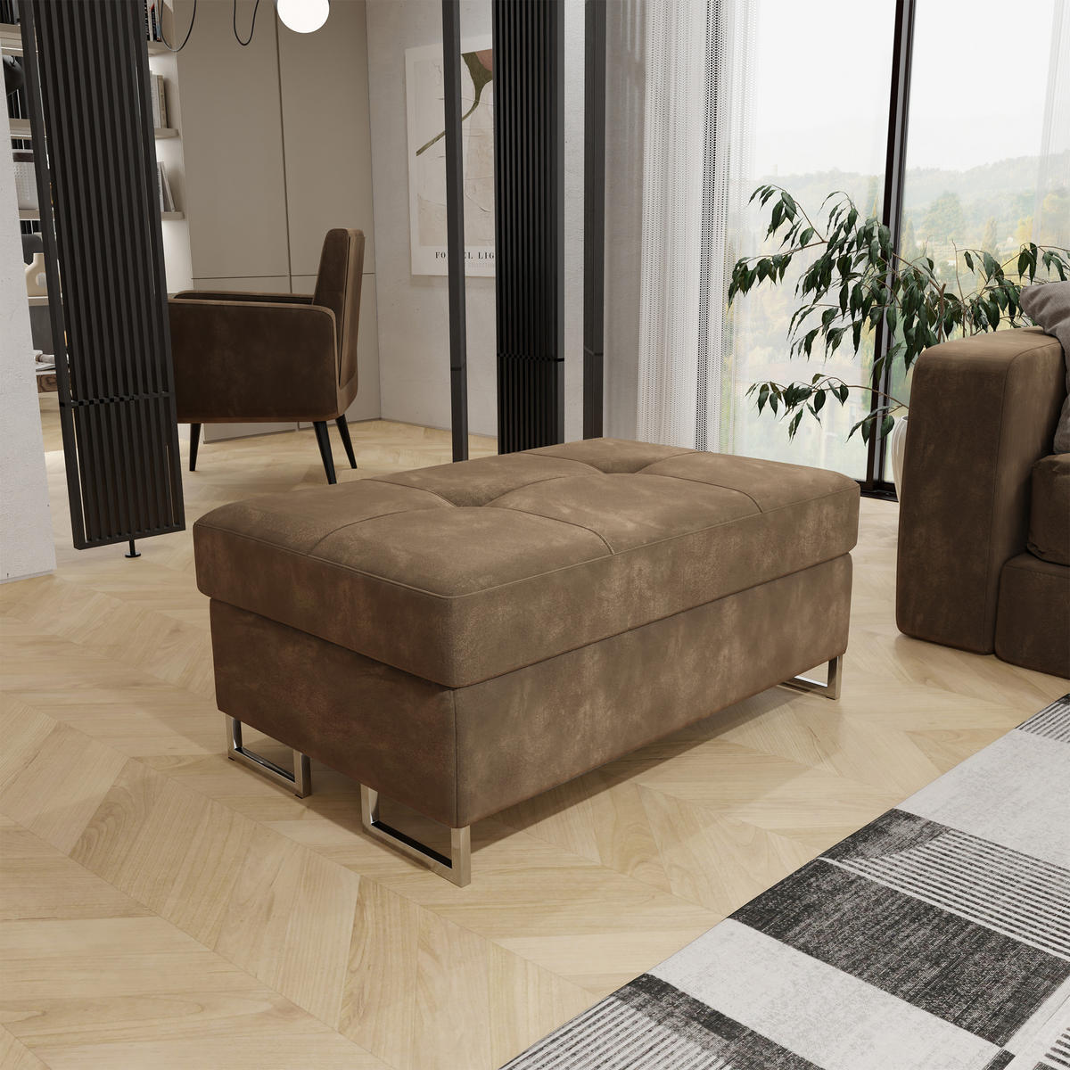 POLSTERHOCKER BARLET Beige 100x60 cm - Beige, Textil (100/41/60cm) - MASSENO